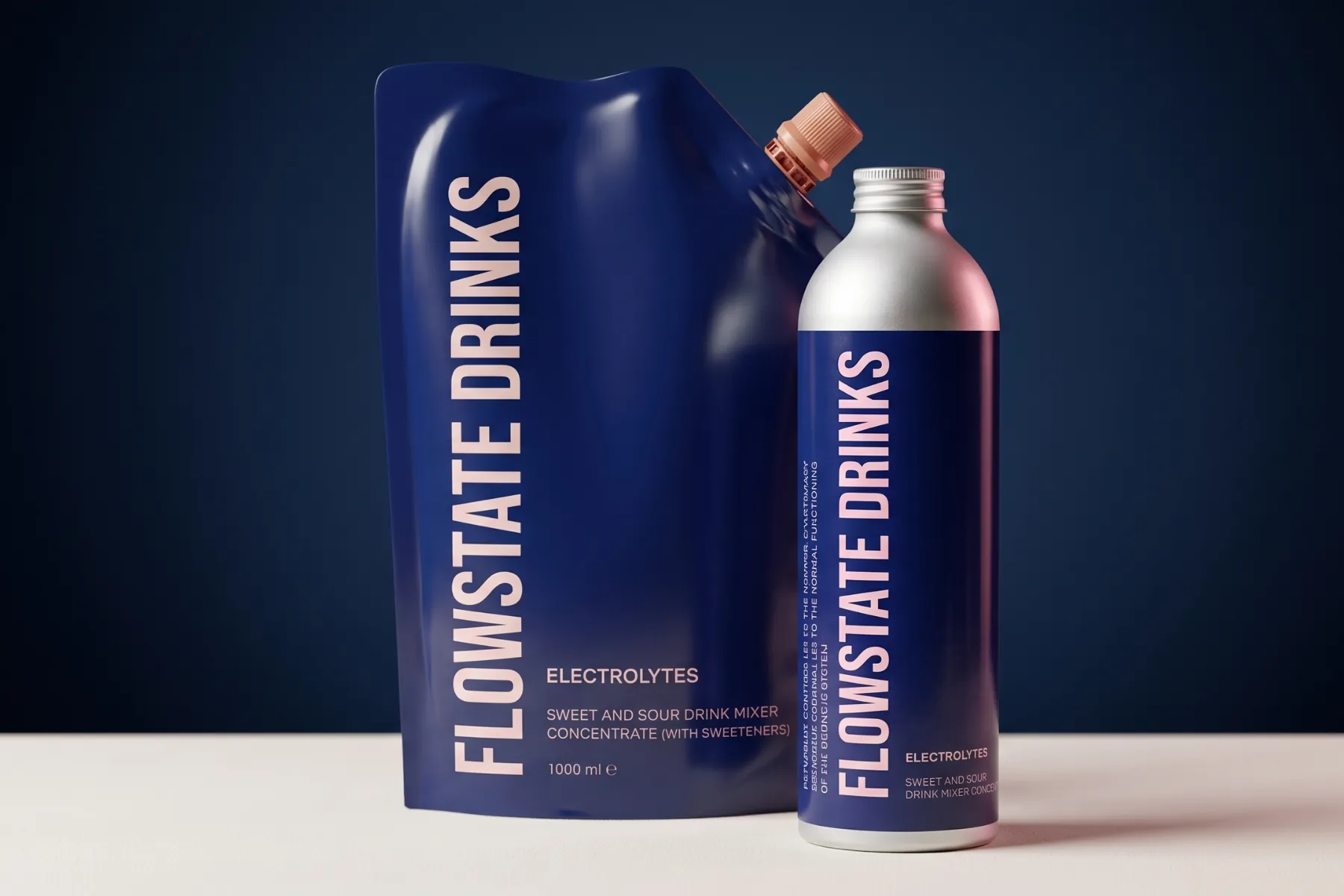 Flowstate Drinks Electrolytes 1L pouch and aluminium refill bottle